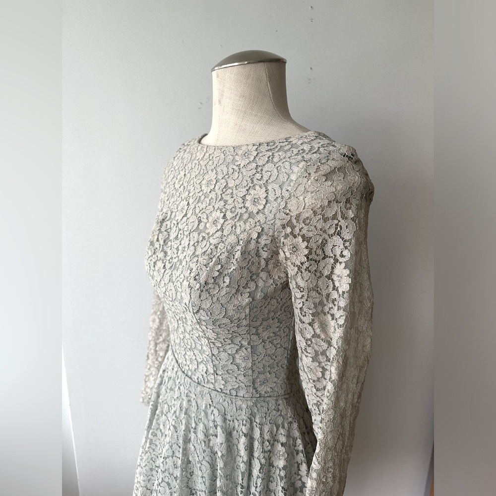Vintage Pale blue lace swing dress - as is